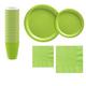 Kiwi Green Paper Tableware Kit for 20 Guests